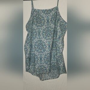 Faded Glory Blue and Green Patterned Women's Top